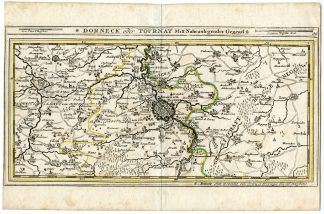 Antique Map-TOURNAI-DORNECK-BELGIUM-GABRIEL-Bodenehr-1716