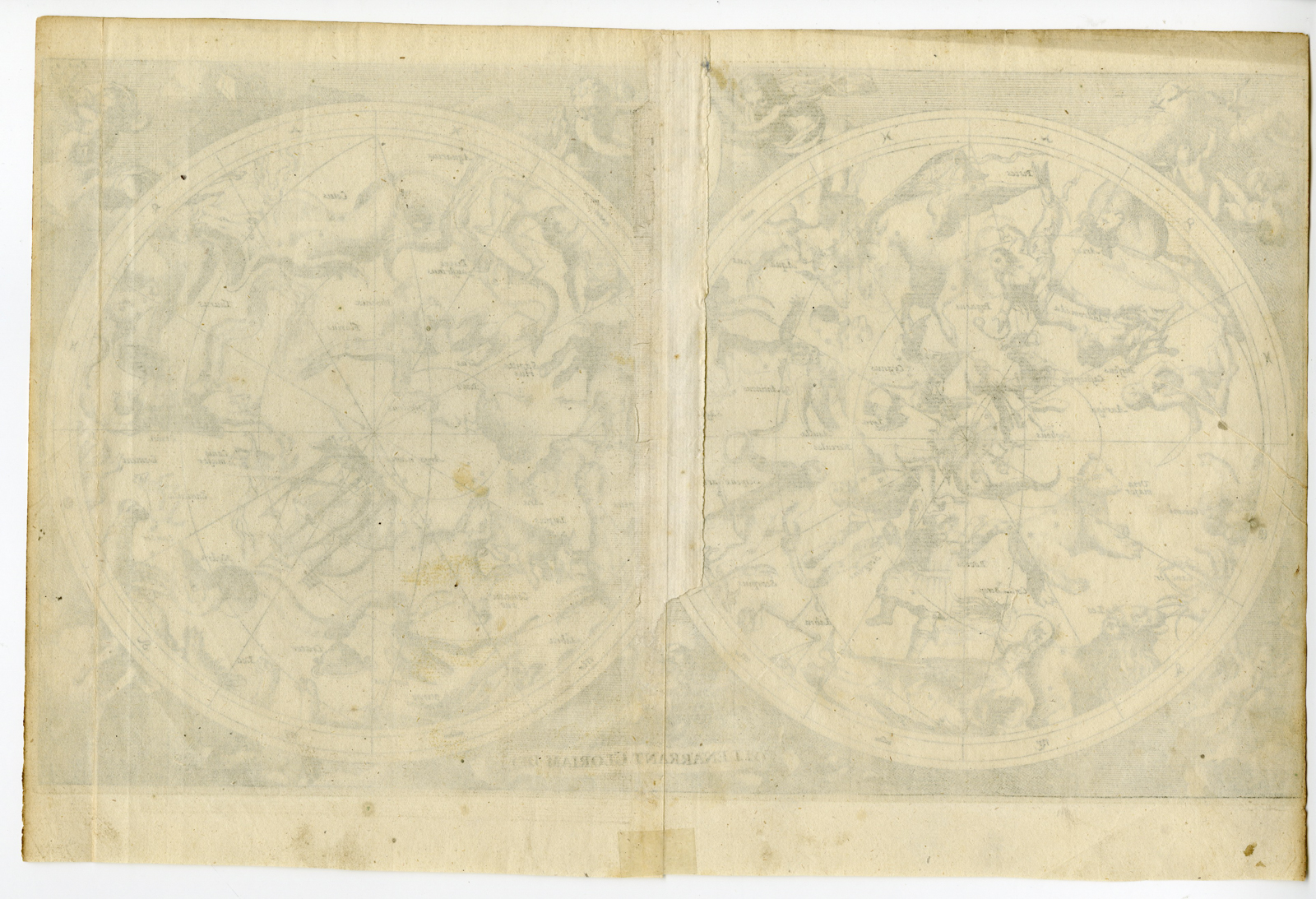 , Antique Map-CELESTIAL-MAP-HEMEL-GLOBE-de Winter-du Sauzet-1734, Pictura Antique Prints