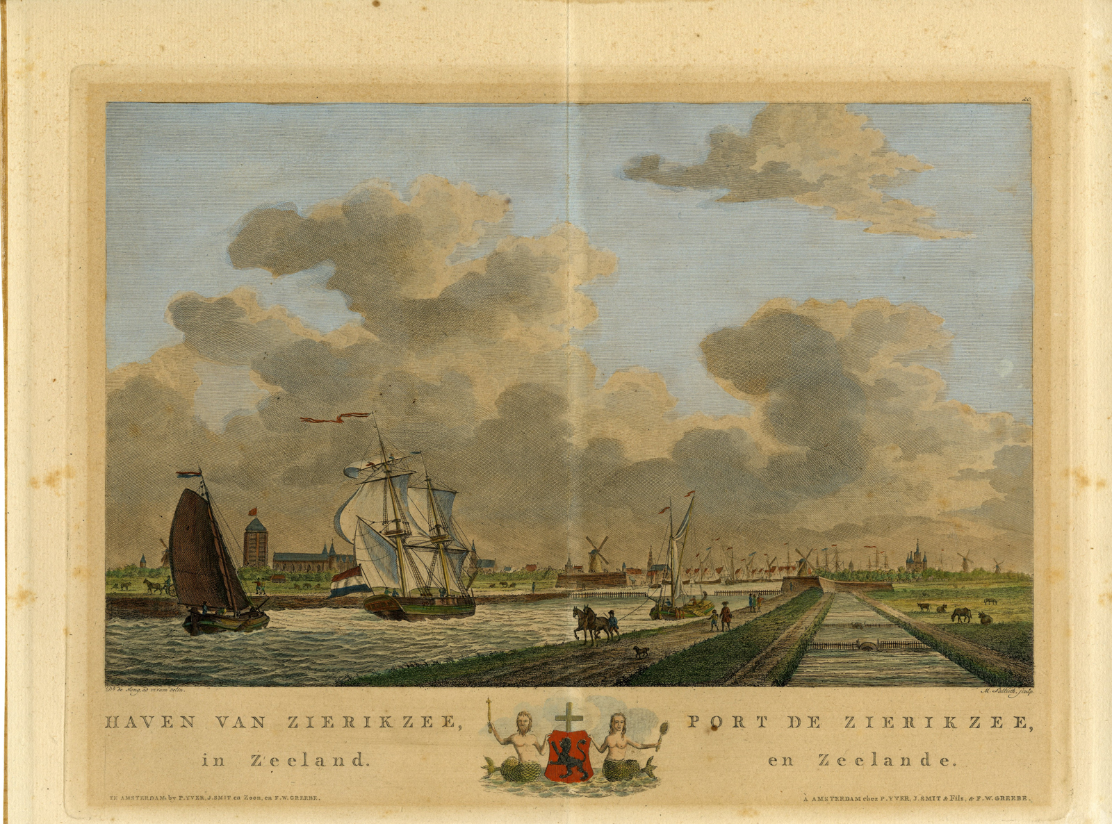 , Antique Print-ZIERIKZEE-PORT-HARBOR-Sallieth-De Jong-1802, Pictura Antique Prints