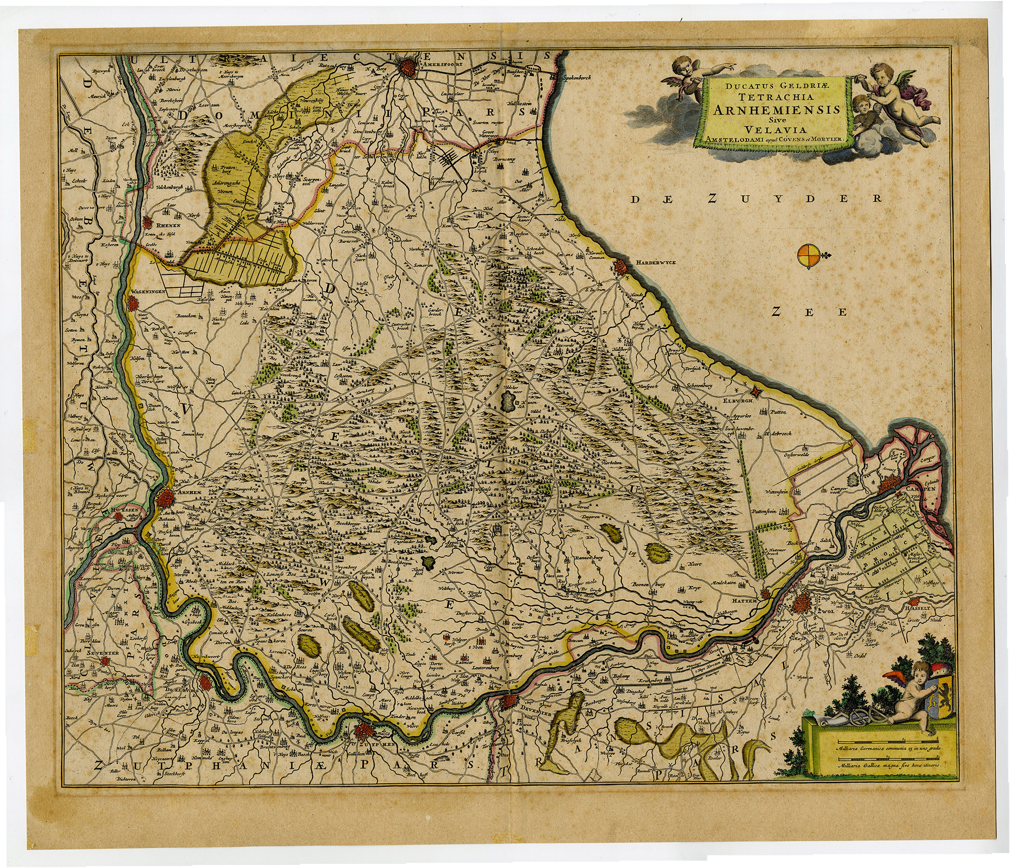 , Antique Map-GELDERLAND-ARNHEM-VELUWE-De Wit-c. 1688-1689, Pictura Antique Prints