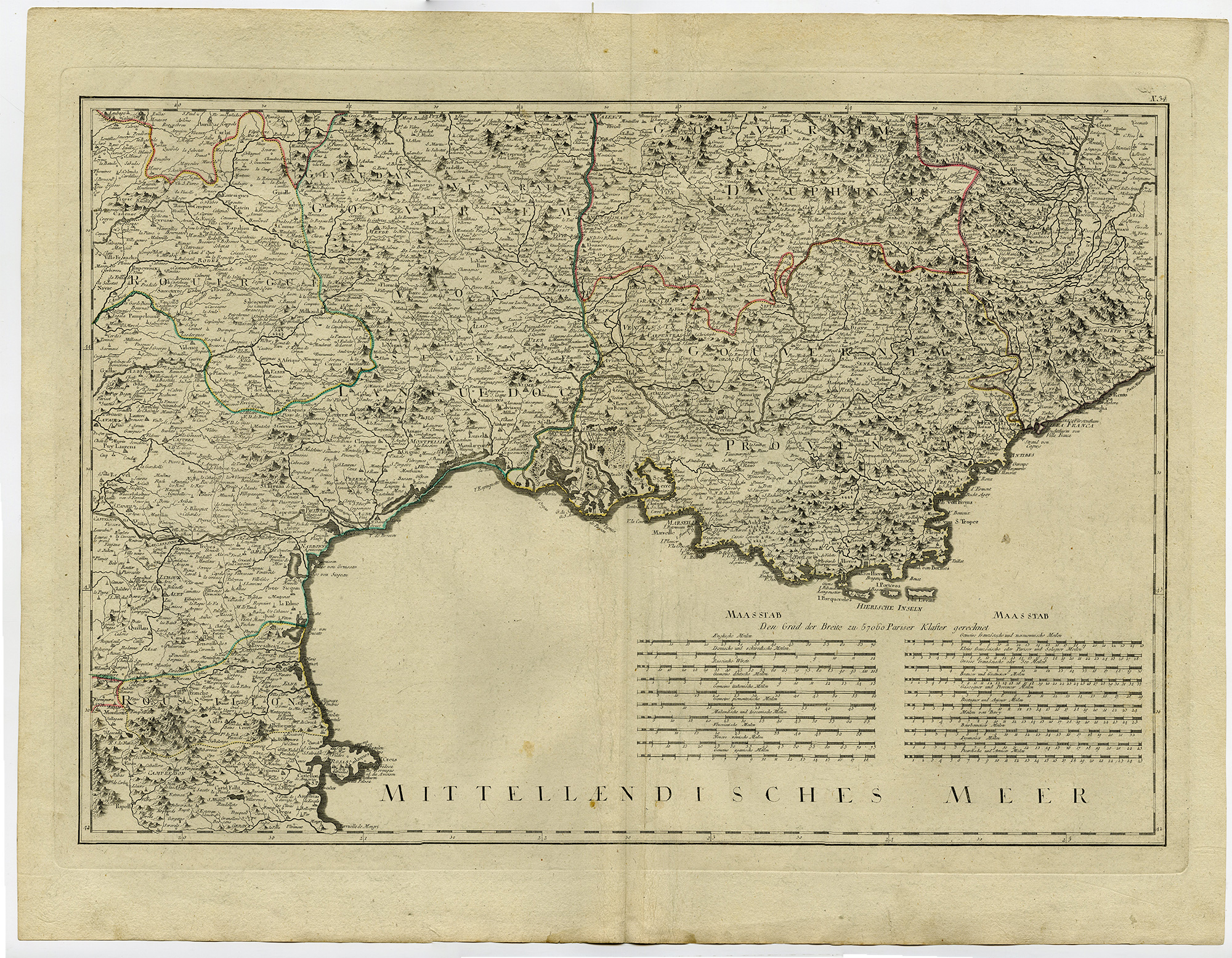 , Antique Map-GULF-OF-LION-SOUTHERN FRANCE-PROVENCE-Capitaine-c.1810, Pictura Antique Prints