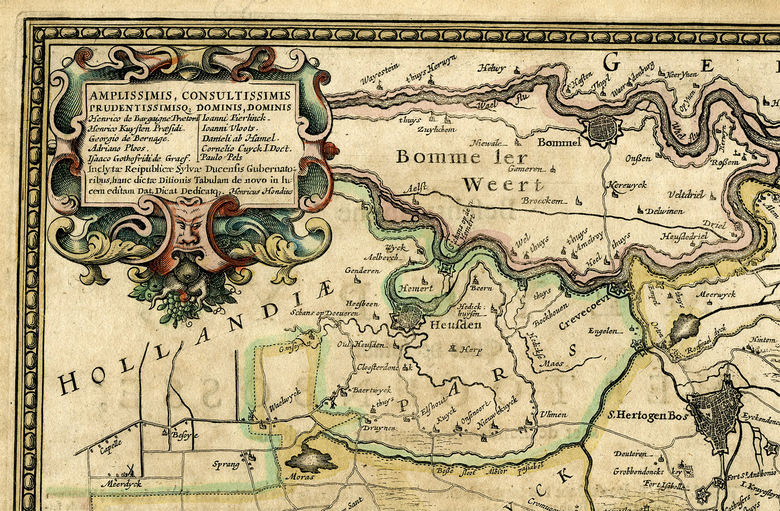 , Antique Map-EASTERN-BRABANT-Hondius-1636, Pictura Antique Prints
