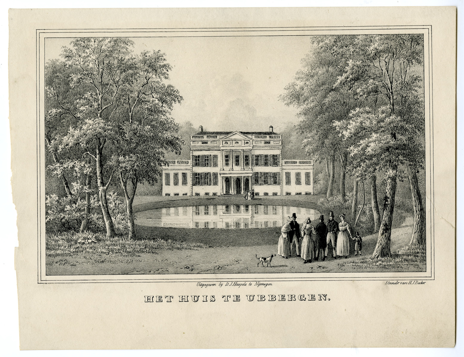 , Antique Print-HUIS-TE-UBBERGEN-LITHOGRAPH-Backer-1836, Pictura Antique Prints