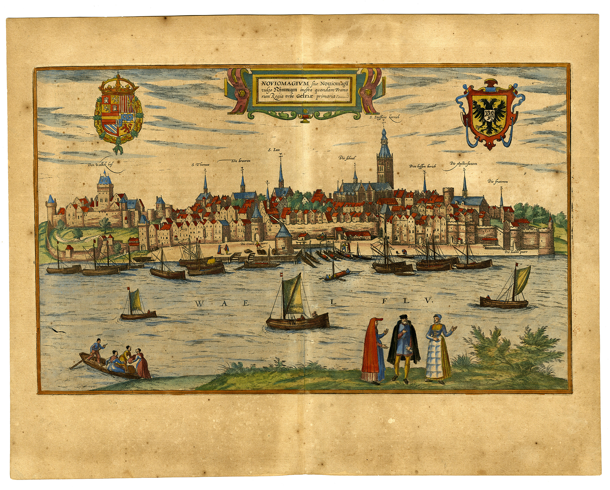 , Antique Master Print-NIJMEGEN-VIEW-CITYSCAPE-Hogenberg-Braun-1572, Pictura Antique Prints