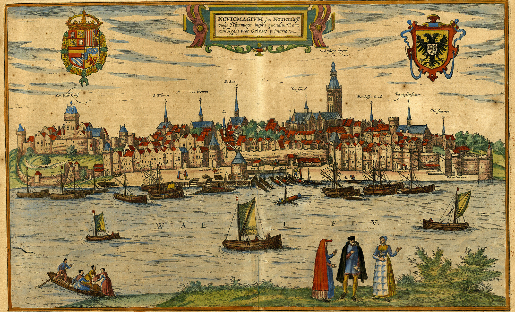 , Antique Master Print-NIJMEGEN-VIEW-CITYSCAPE-Hogenberg-Braun-1572, Pictura Antique Prints