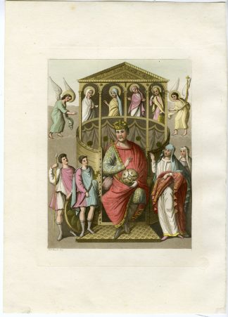 Antique Print-MURAL PAINTING-THRONE-KING-EMPEROR-ITALY-P.8-Bonatti-Ferrario-1823
