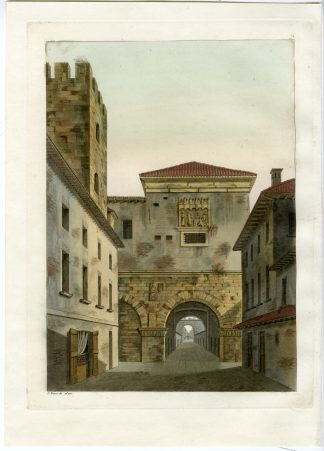 Antique Print-PORTA ROMANA-MILAN-TOWERS-ARCHES-PL.14-Bussi-Ferrario-1823