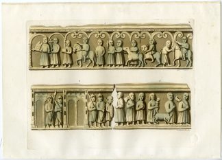 Antique Print-PORTA ROMANA-MILAN-BAS RELIEF-SOLDIERS-PL.15-Bramati-Ferrario-1823