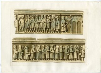 Antique Print-PORTA ROMANA-MILAN-BAS RELIEF-SOLDIERS-PL.16-Bramati-Ferrario-1823
