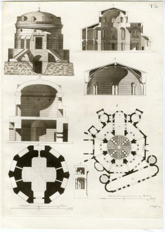 Antique Print-SAN VITALE-RAVENNA-PLAN-MAUSOLEUM-PL.32-G. Bufsi-Ferrario-1823