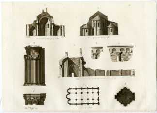 Antique Print-SANTA GIULIA- BERGAMO-PLAN-CHURCH-ITALY-PL.35-Bufsi-Ferrario-1823