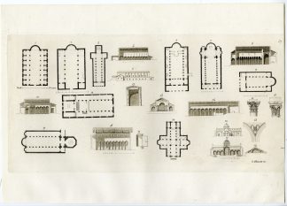 Antique Print-FLORENCE-ROME-CHURCH PLANS-ITALY-PL.37-Alluisetti -Ferrario-1823