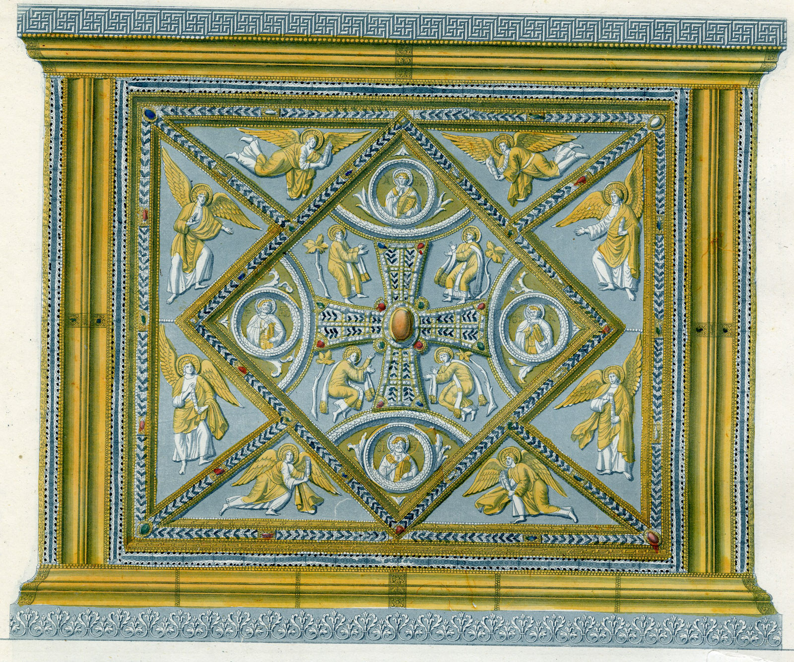 , Antique Print-MILAN-ALTAR-SAINT AMBROGIO -ITALY-PL.43-Bramati-Ferrario-1823, Pictura Antique Prints