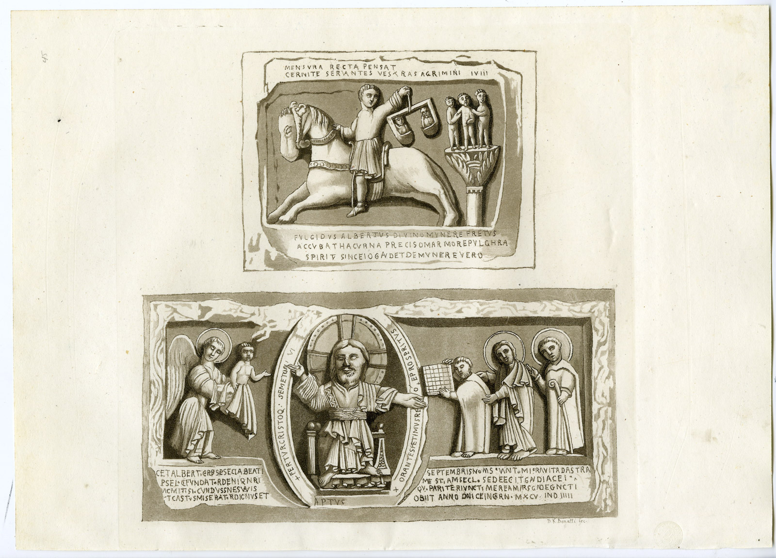 , Antique Print-SEPULCHER-SAINT GIACOPO-PONTIDA-ITALY-PL.45-Bonatti-Ferrario-1823, Pictura Antique Prints