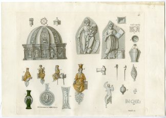 Antique Print-UTENSILS-SILVER- CASKET-ITALY-PL.48-Botticella-Ferrario-1823