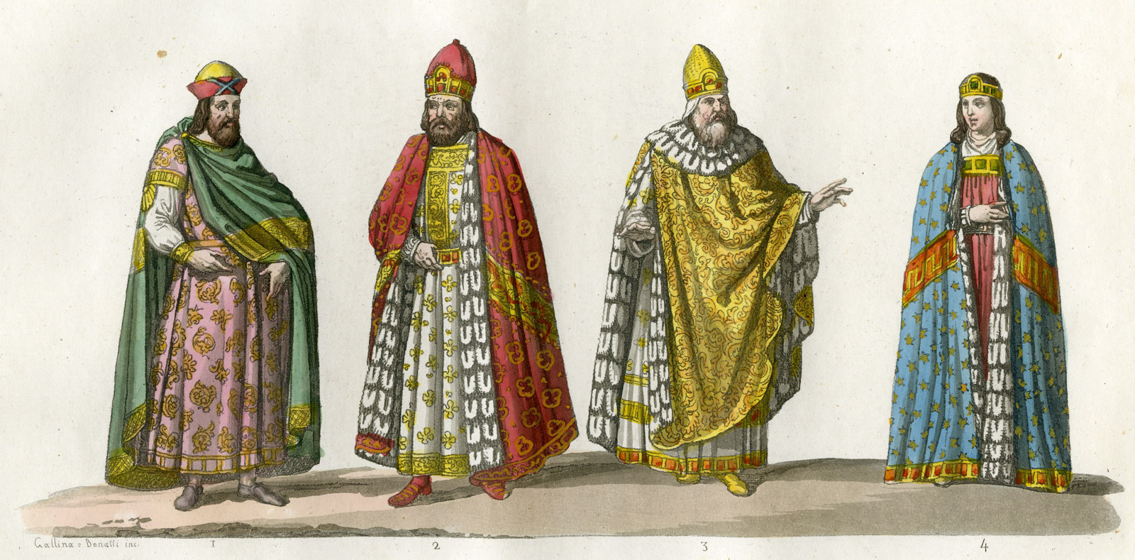 , Antique Print-EPOCH-DUKE-DUCHESS-NOBLES-VENICE-ITALY-PL.53-Gallina-Ferrario-1823, Pictura Antique Prints
