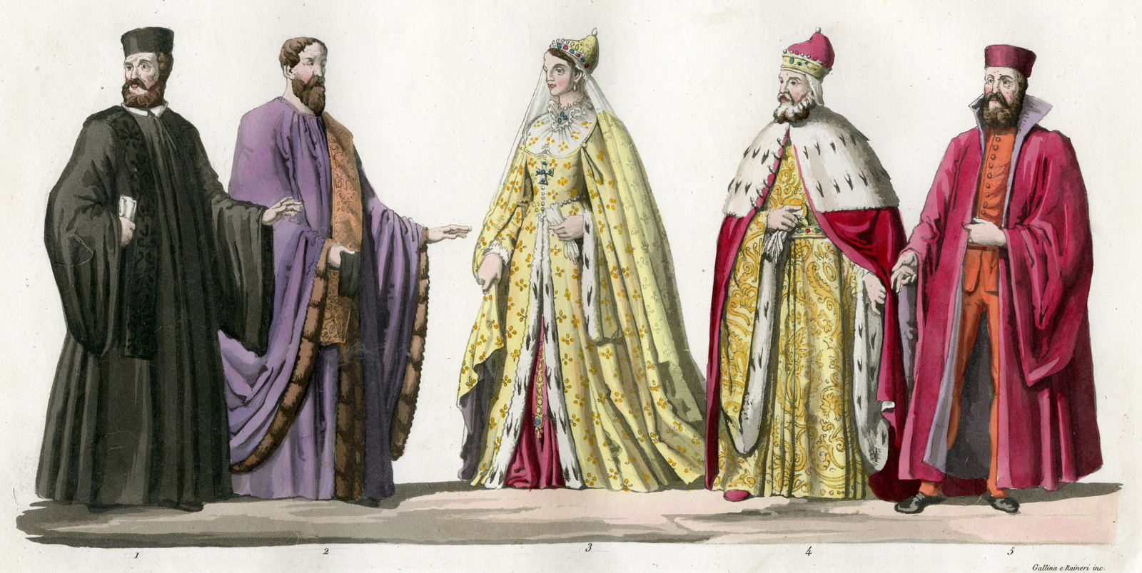 , Antique Print-DUKE-DUCHESS-ADMIRAL-GENERAL-VENICE-ITALY-54-Gallina-Ferrario-1823, Pictura Antique Prints