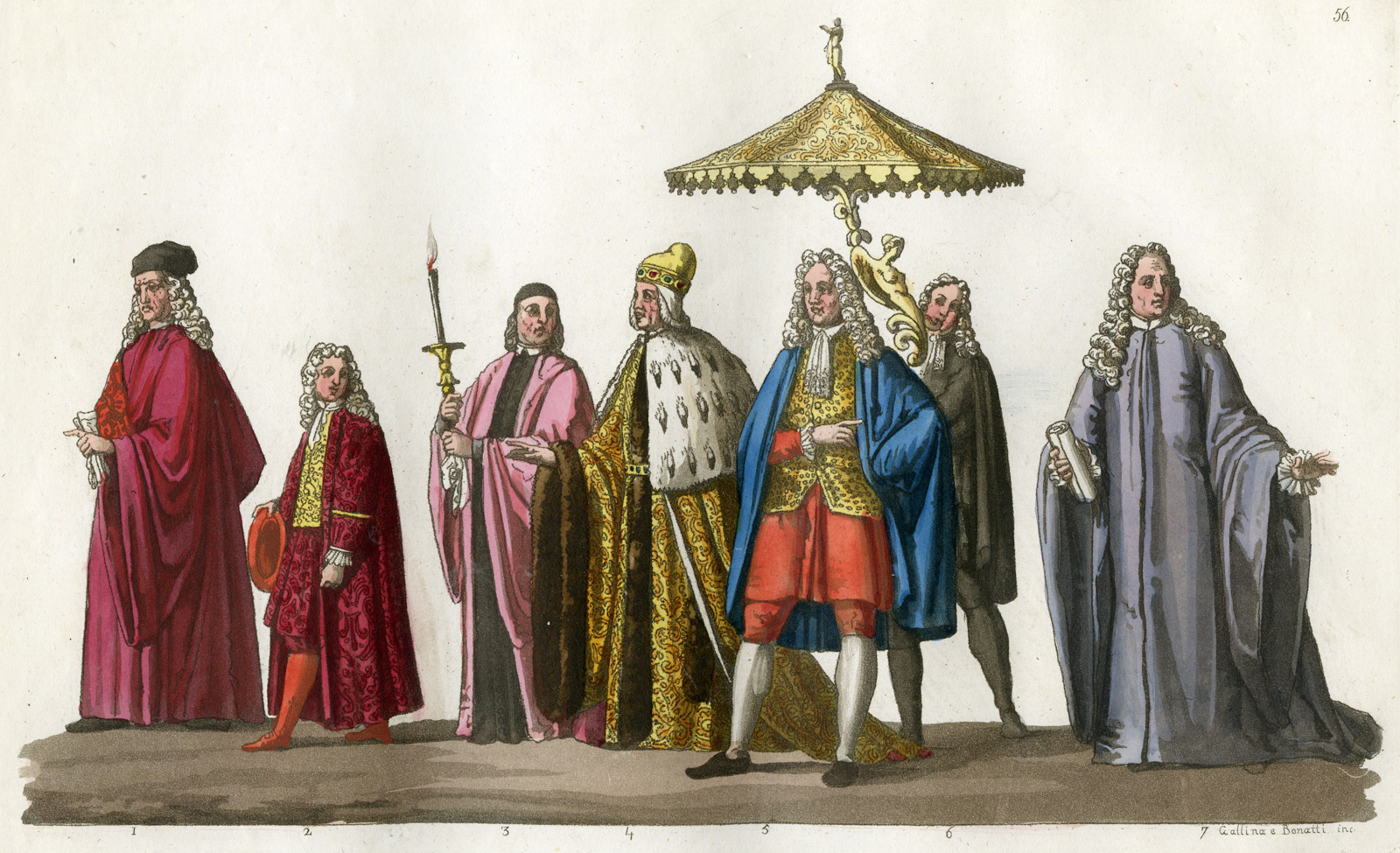 , Antique Print-KNIGHT OF THE GOLDEN STOLE-VENICE-ITALY-P.56-Gallina-Ferrario-1823, Pictura Antique Prints