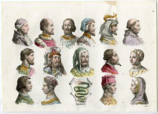Antique Print-PORTRAITS-VISCONTI-HERALDRY-MILAN-ITALY-P.58-Gallina-Ferrario-1823