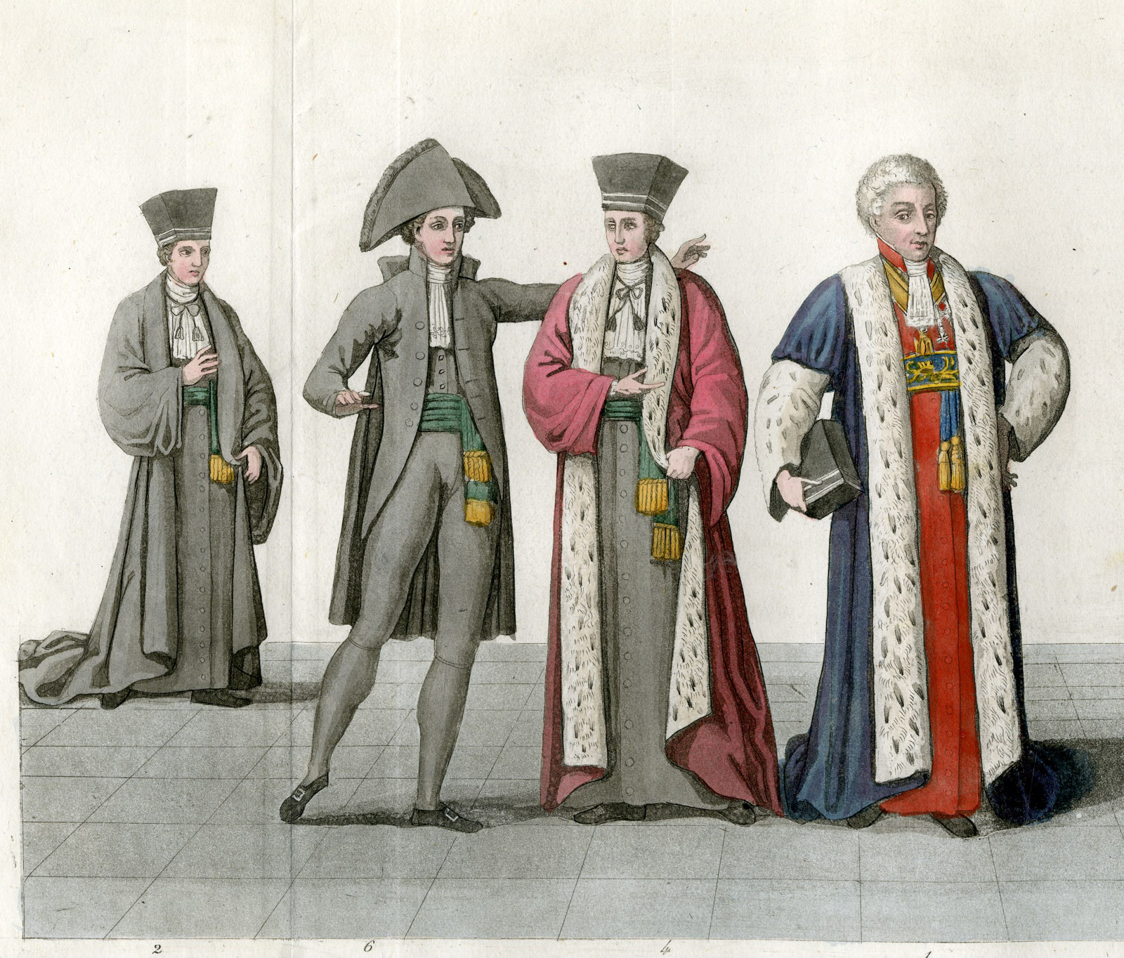 , Antique Print-JUDGES-PROSECUTOR-LAWYERS-ITALY-PL. 68-Bottigella-Ferrario-1823, Pictura Antique Prints