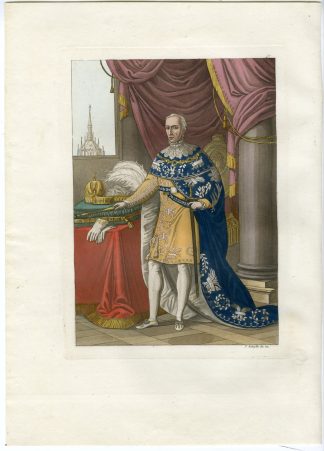 Antique Print-GRAND MASTER-IRON CROWN-FRANCESCO I-P.70-Bottigella-Ferrario-1823