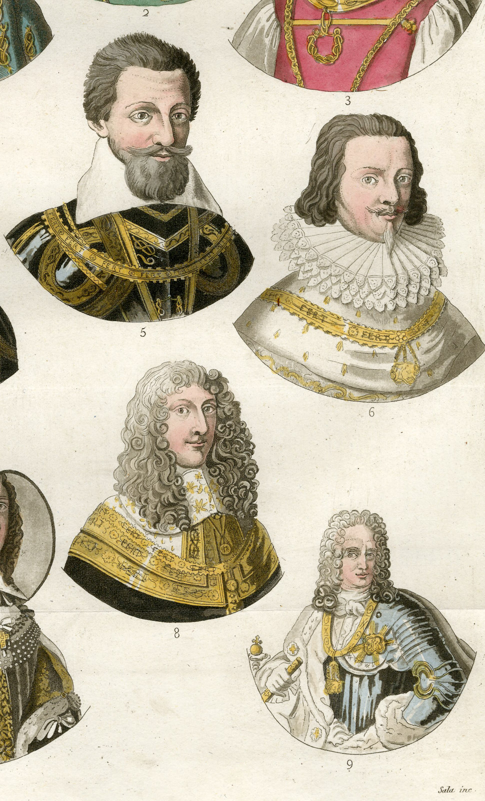 , Antique Print-DUKES-SAVOY-KING-SARDINIA-ITALY-PL. 72-Sala-Ferrario-1823, Pictura Antique Prints
