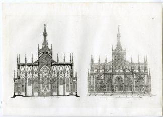 Antique Print-ARCHITECTURE-MILAN CATHEDRAL-ITALY-PL. 84-Bussi-Ferrario-1823