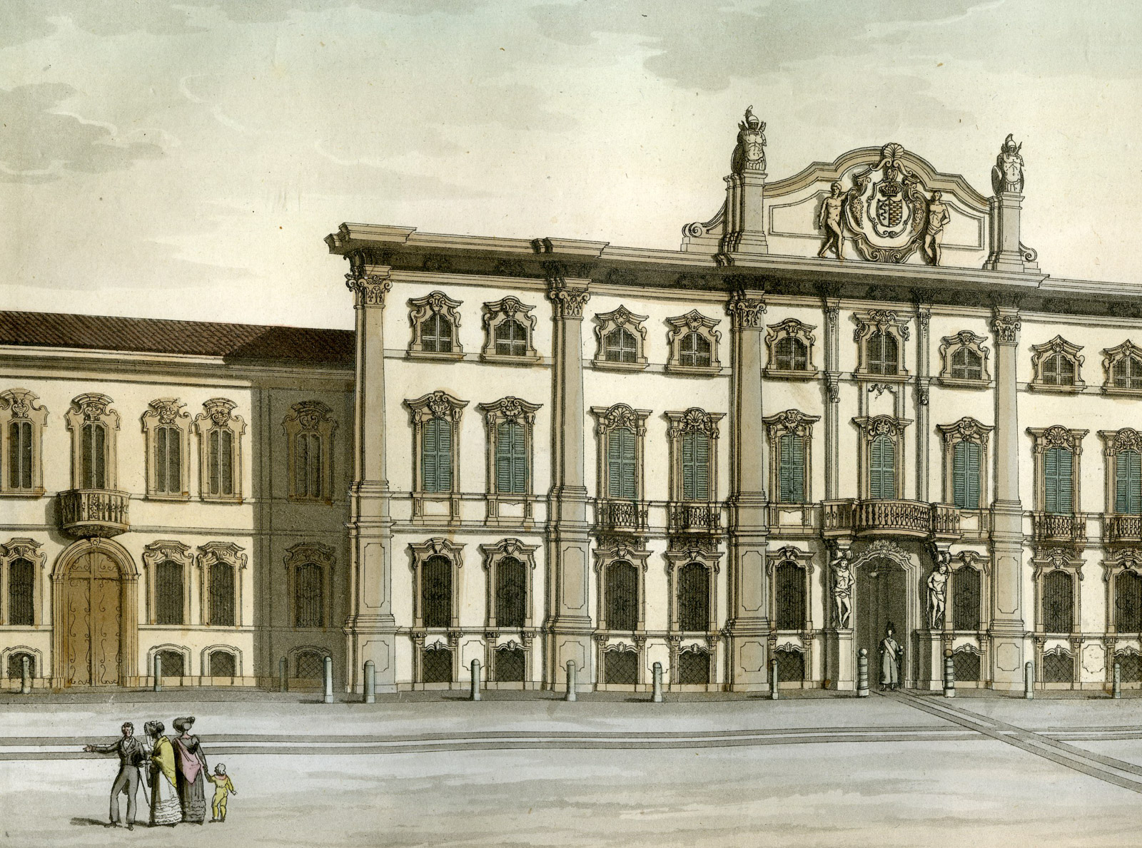 , Antique Print-CASA-LITTA-MILAN-CAGNOLA-ITALY-PL. 89-Raineri-Ferrario-1823, Pictura Antique Prints