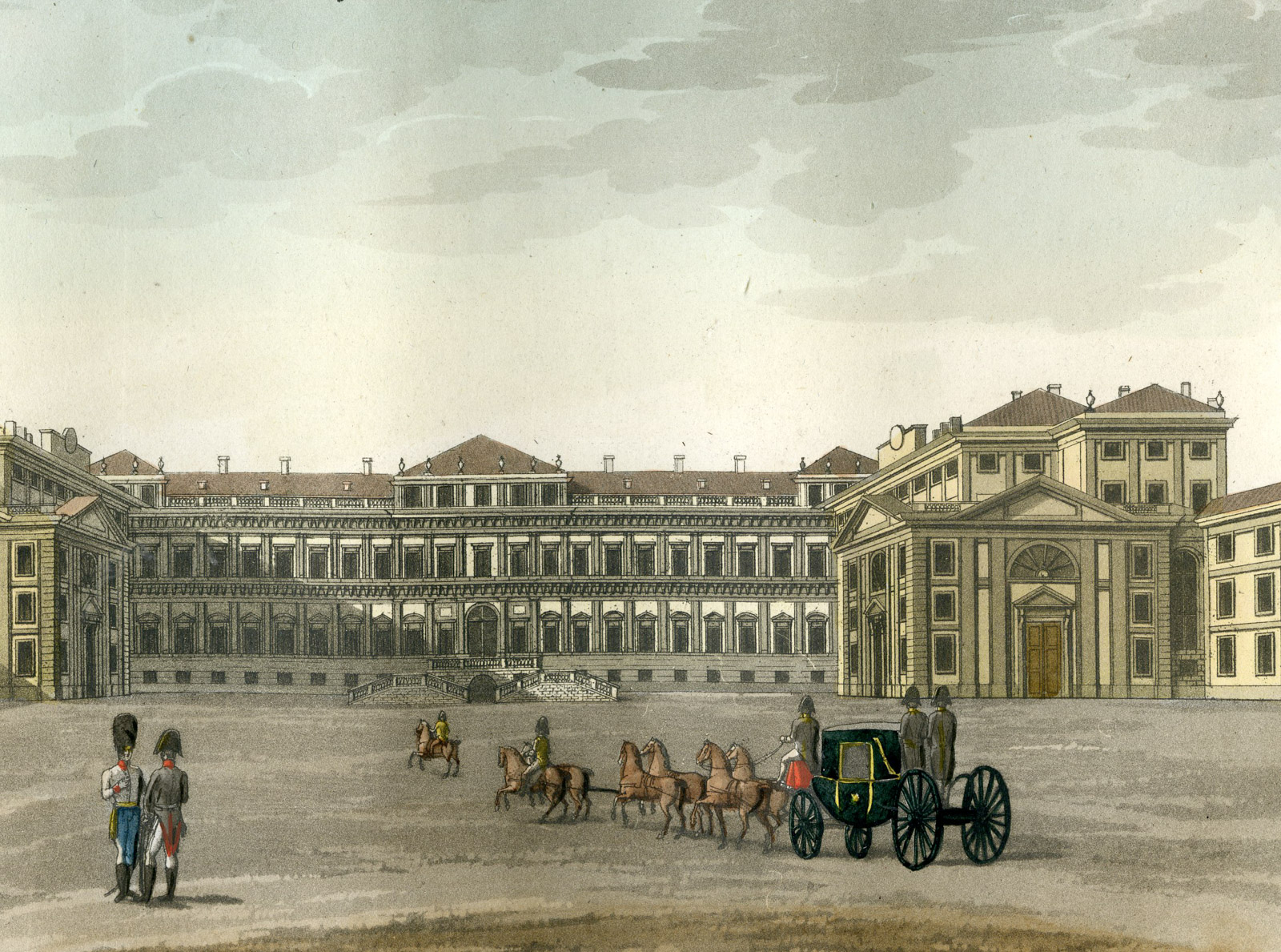 , Antique Print-ROYAL-VILLA-MONZA PIERMARINI-ITALY-PL. 90-Raineri-Ferrario-1823, Pictura Antique Prints