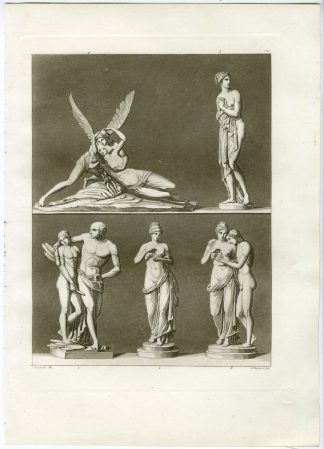 Antique Print-ANTONIO-CANOVA-PYSCHE-CUPID-ITALY-PL. 102-Bramati-Ferrario-1823