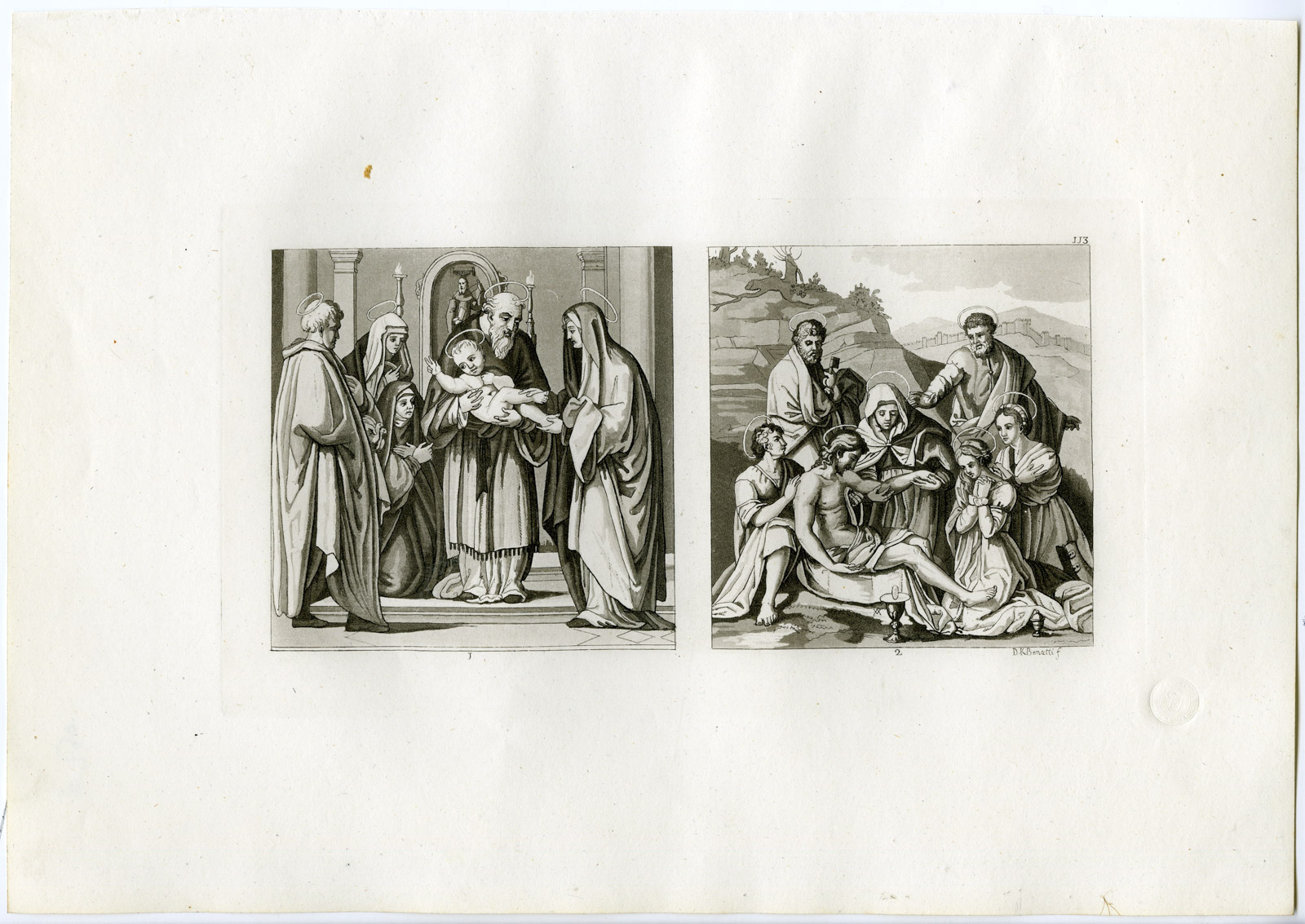 , Antique Print-BARTOLOMMEO-SAN MARCO-DEL SARTO-ITALY-PL.113-Bonatti-Ferrario-1823, Pictura Antique Prints