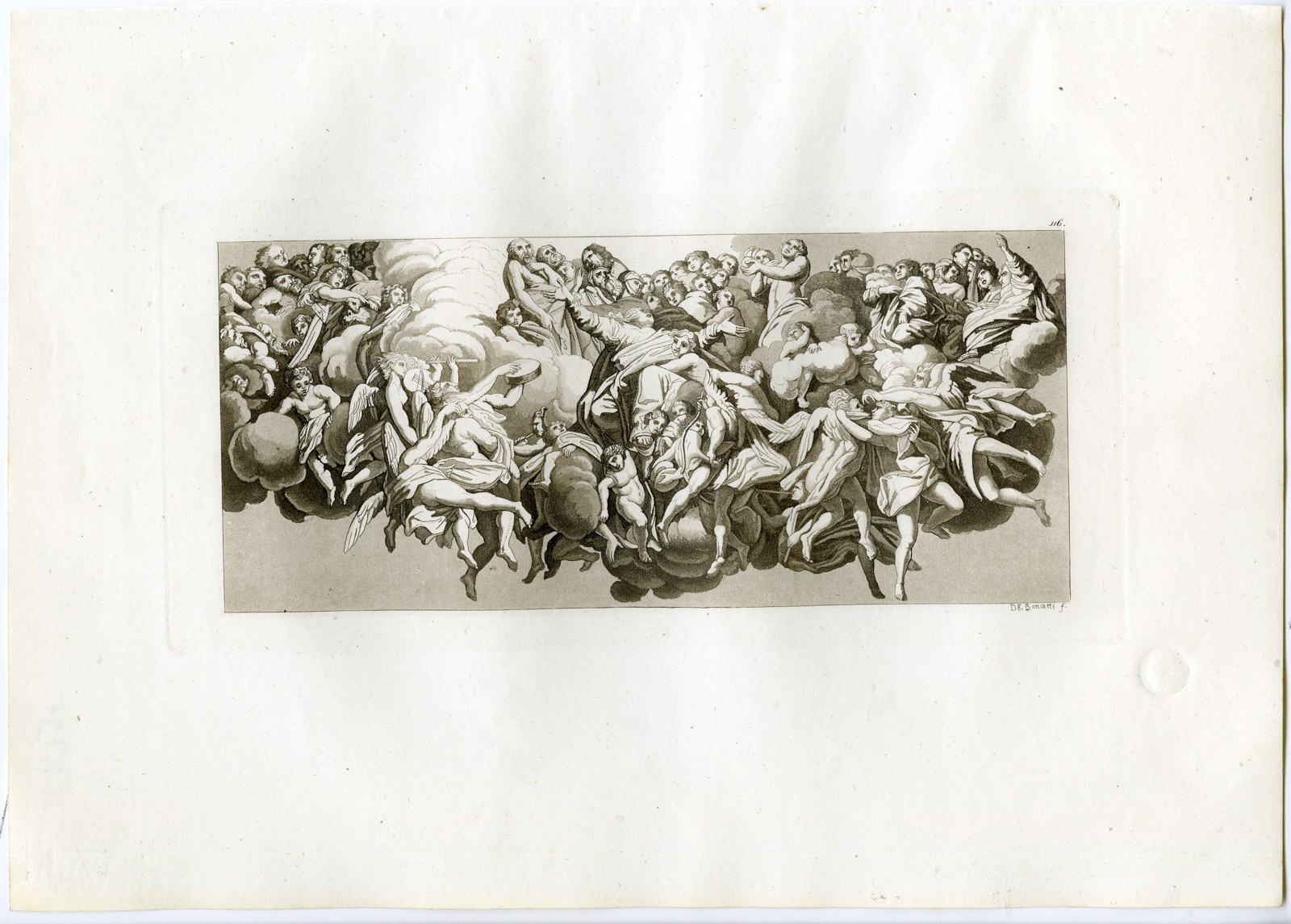 , Antique Print-ASSUMPTION OF THE VIRGIN-CORREGGIO-PARMA-116-Bonatti-Ferrario-1823, Pictura Antique Prints