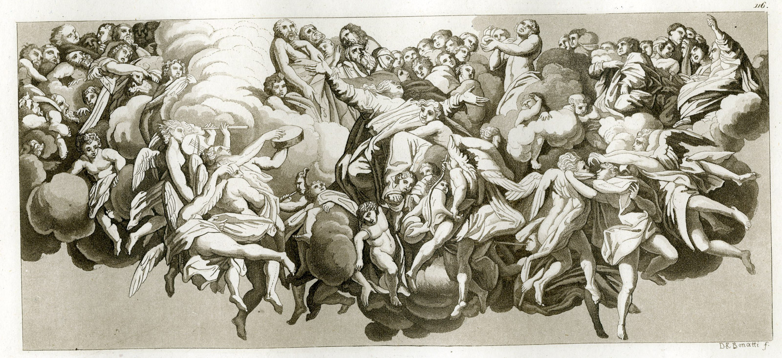, Antique Print-ASSUMPTION OF THE VIRGIN-CORREGGIO-PARMA-116-Bonatti-Ferrario-1823, Pictura Antique Prints