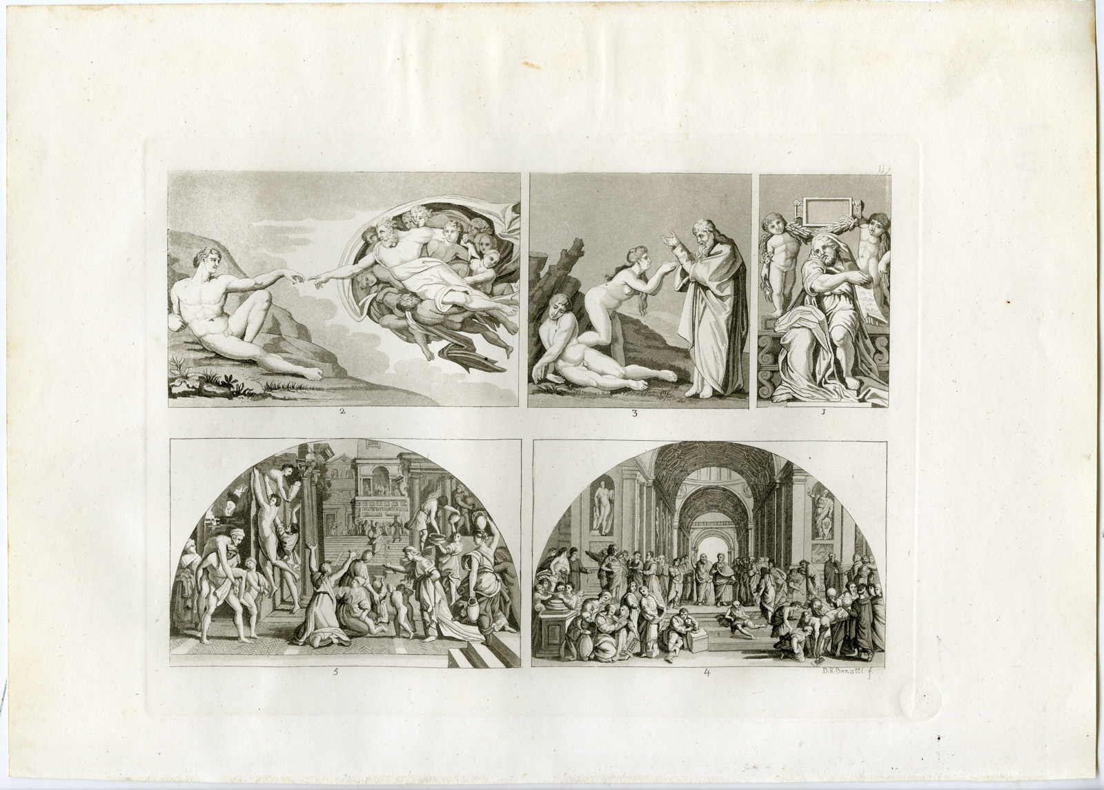 , Antique Print-PAINTING-ADAM-EVE- MICHELANGELO-ITALY-PL.119-Bonatti-Ferrario-1823, Pictura Antique Prints