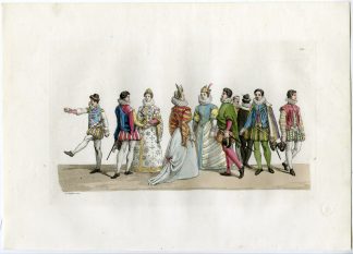 Antique Print-ITALIANS-16TH CENTURYDANCING-ITALY-PL.122-Gallina-Ferrario-1823