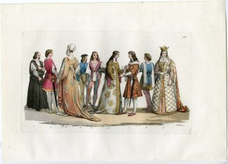 Antique Print-CLOTHES-MIDDLE AGES-ITALY-PL.126-Gallina-Ferrario-1823