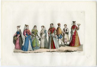 Antique Print-CLOTHES-VERONESI-VICENTINI-PADOVANI-PL.131-Gallina-Ferrario-1823