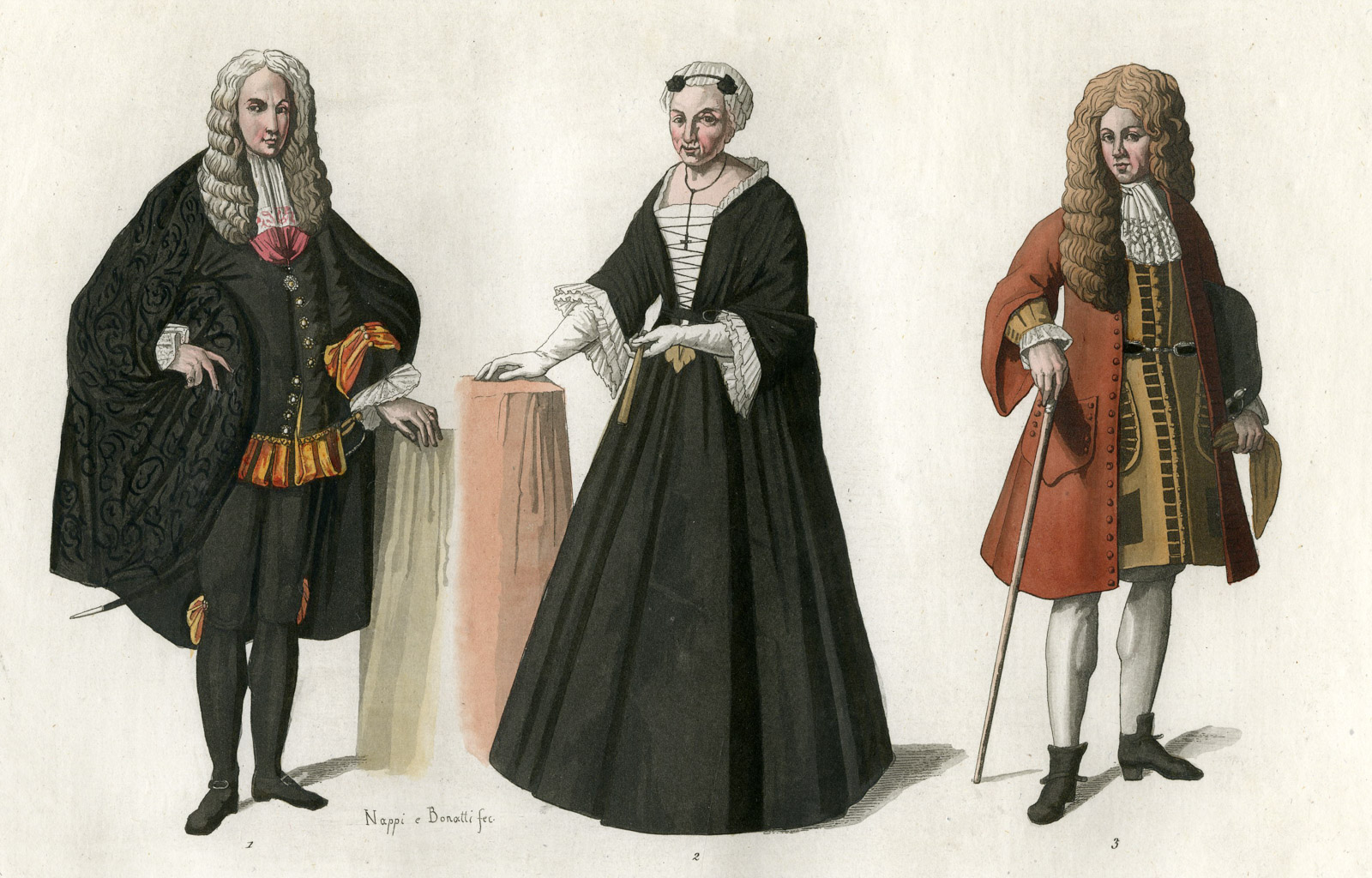 , Antique Print-CLOTHES-HOSPITAL OF MILAN-ITALY-PL.137-Nappi-Ferrario-1823, Pictura Antique Prints