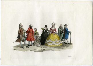 Antique Print-FASHION-ITALY-18TH-C.-GALLANT-STYLE-PL.138-Gallina-Ferrario-1823