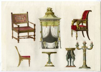 Antique Print-EMPIRE-FURNITURE-NEOCLASSICAL-DESIGN-PL.140-Raineri-Ferrario-1823
