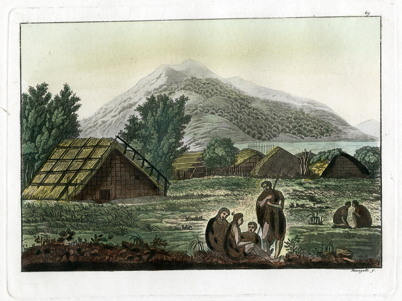 , Antique Print-TIERRA-DEL-FUEGO-INHABITANTS-Fumagalli-Ferrario-c.1815, Pictura Antique Prints
