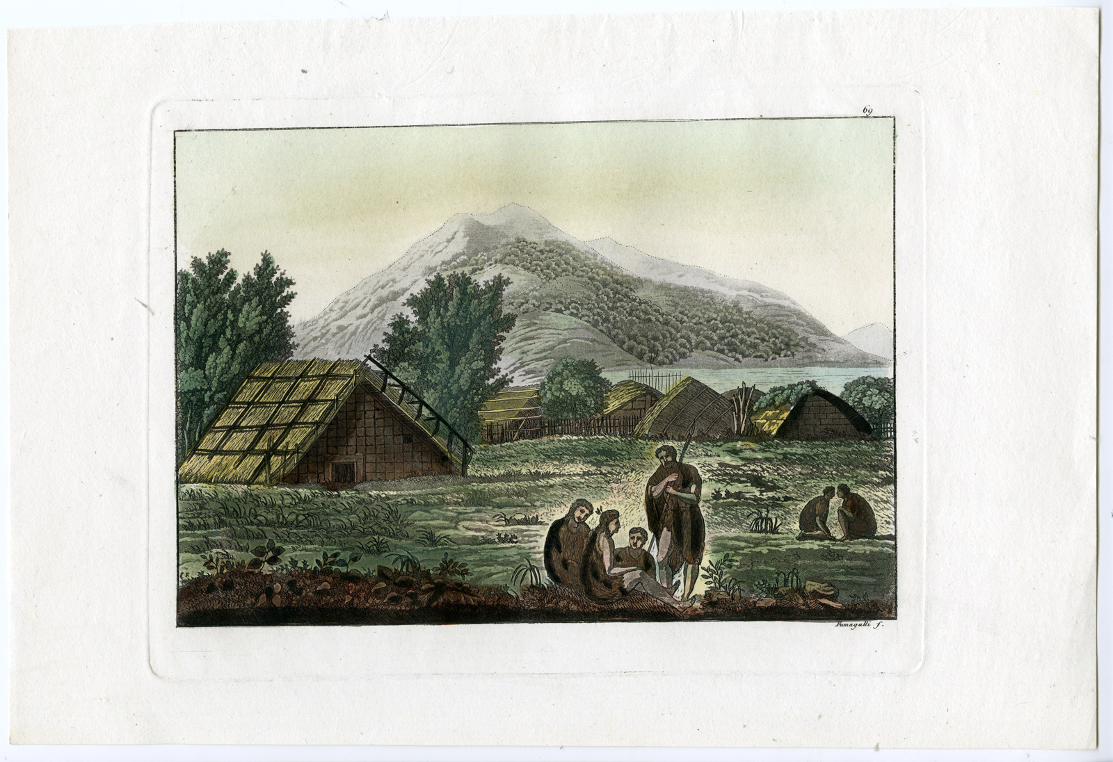 , Antique Print-TIERRA-DEL-FUEGO-INHABITANTS-Fumagalli-Ferrario-c.1815, Pictura Antique Prints