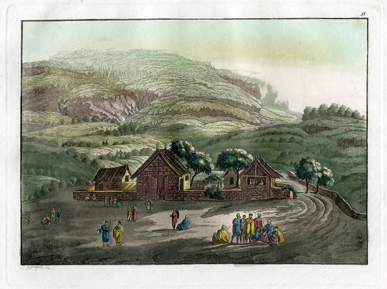 , Antique Print-ETHIOPIA-HOUSE-RAS-SELASSIE-ANTALOW-Fumagalli-Salt-Ferrario-c.1815, Pictura Antique Prints