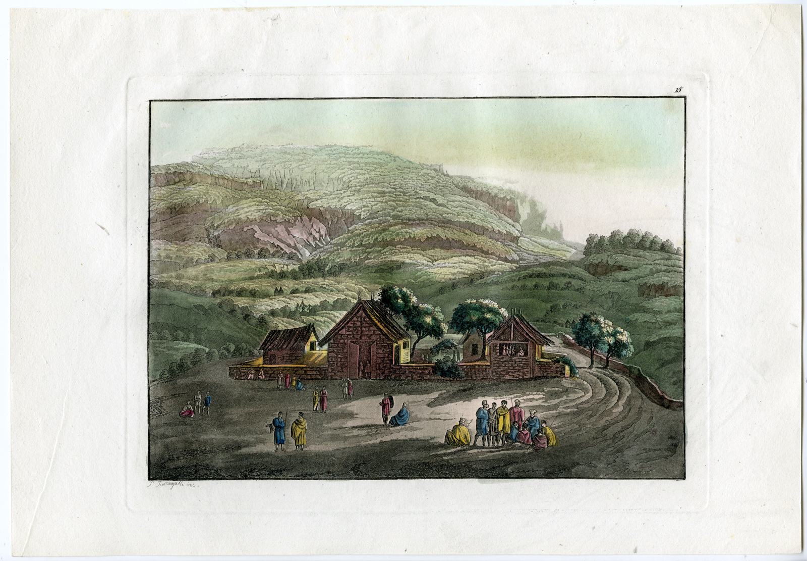 , Antique Print-ETHIOPIA-HOUSE-RAS-SELASSIE-ANTALOW-Fumagalli-Salt-Ferrario-c.1815, Pictura Antique Prints