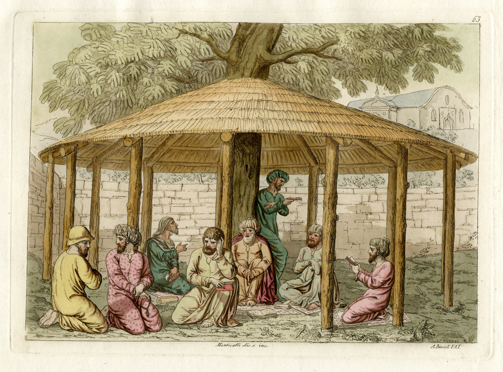 , Antique Print-ORIENTAL-SAGES-Biasioli-Monticelli-Ferrario-1816, Pictura Antique Prints