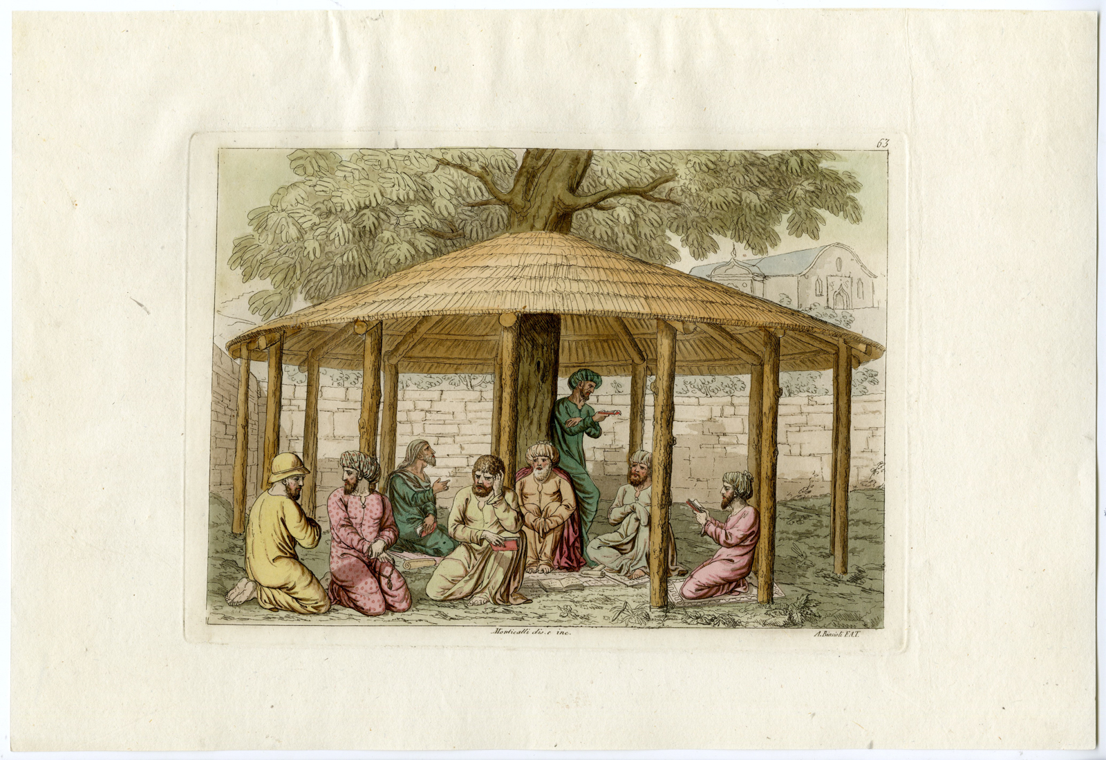, Antique Print-ORIENTAL-SAGES-Biasioli-Monticelli-Ferrario-1816, Pictura Antique Prints