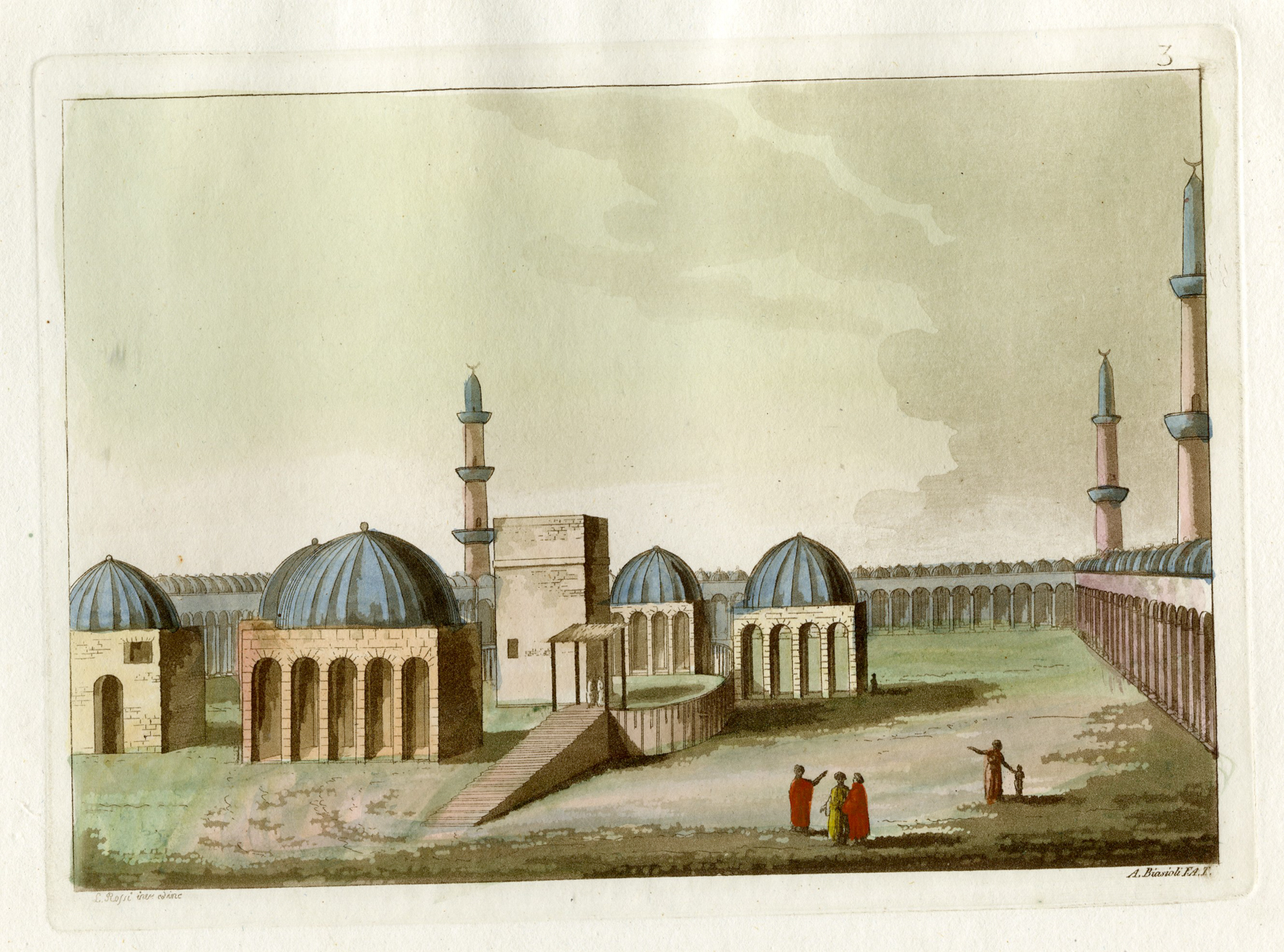 , Antique Print-MOSQUE-MECCA-KAABA-Biasioli-Rossi-Ferrario-1817, Pictura Antique Prints