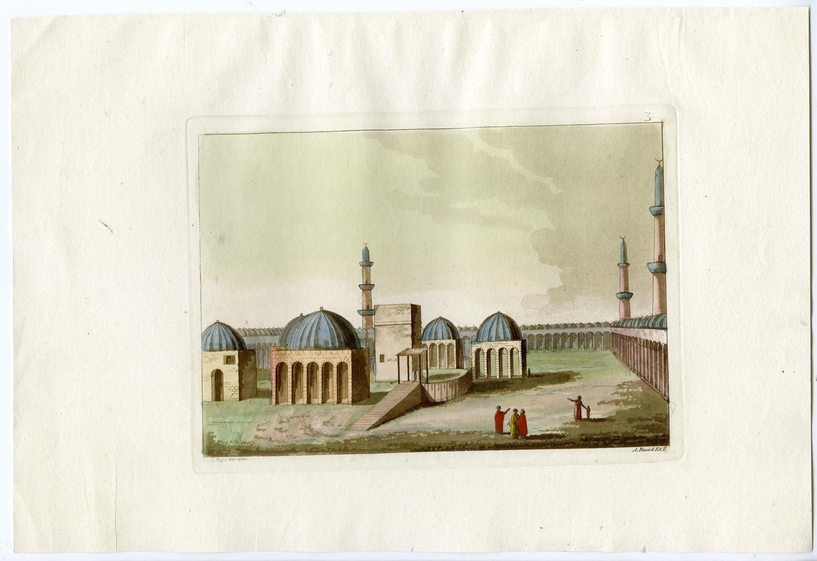 , Antique Print-MOSQUE-MECCA-KAABA-Biasioli-Rossi-Ferrario-1817, Pictura Antique Prints