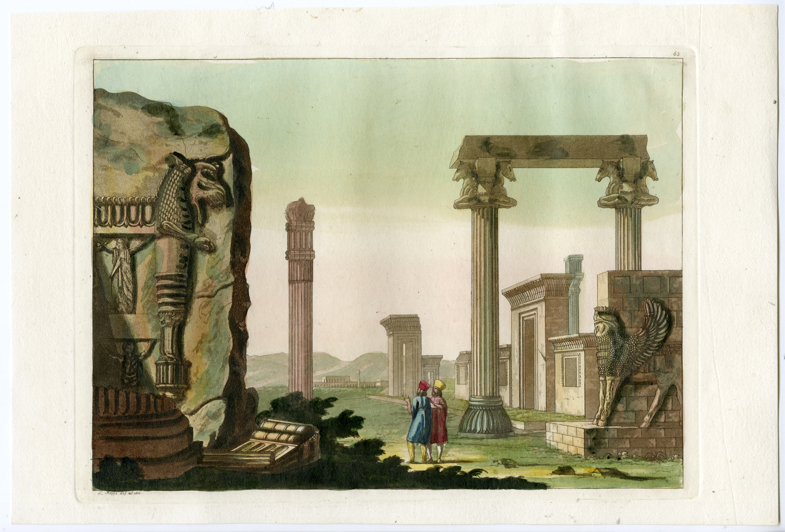 , Antique Print-PERSEPOLIS-RUINS-Rossi-Ferrario-1826, Pictura Antique Prints