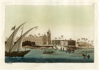 Antique Print-COASTAL-TOWN-MOZAMBIQUE-Castellini-Ferrario-c.1819